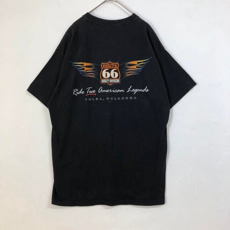 00s ハーレーダビッドソン　両面　ビッグロゴ　半袖　Tシャツ　黒