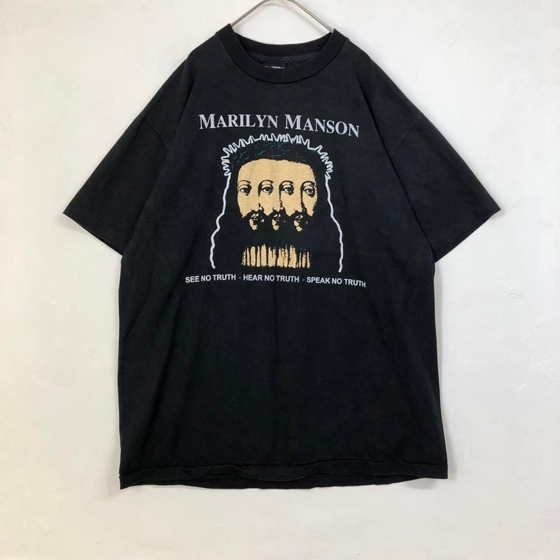 マリリンマンソン Marilyn Manson Tシャツ シングルステッチ BOOTLEG シングルステッチ マリリンマンソン ロゴ 半袖 Tシャツ