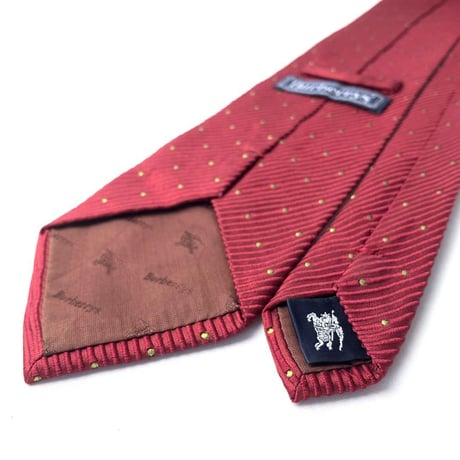 90's Burberry　バーバリー　シルク　ネクタイ　ドット　赤