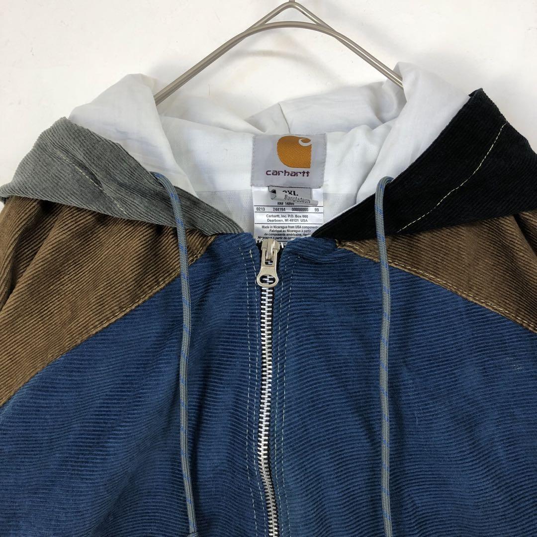 997 カーハートリメイク再構築アクティブジャケットコーデュロイ茶青 997 カーハートリメイク再構築アクティブジャケットコーデュロイ茶青