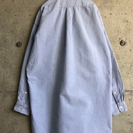 00s ラルフローレン 刺繍ロゴ コットン ボタンダウン 無地 シャツ