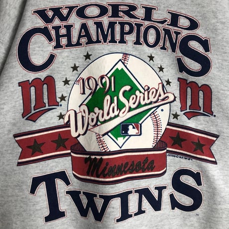 90's　USA製　MLB　ツインズ　スウェット　トレーナー　グレー