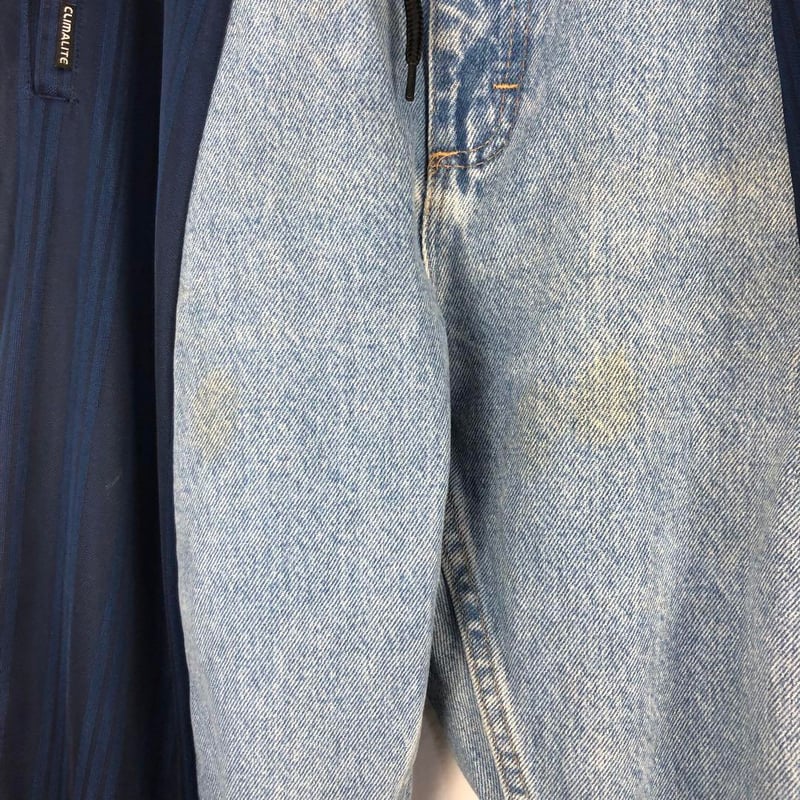 リメイクデニム ジャージパンツ 4ジップ Nike パープル 再構築 リメイクデニム ジャージパンツ 4ジップ Nike パープル 再構築