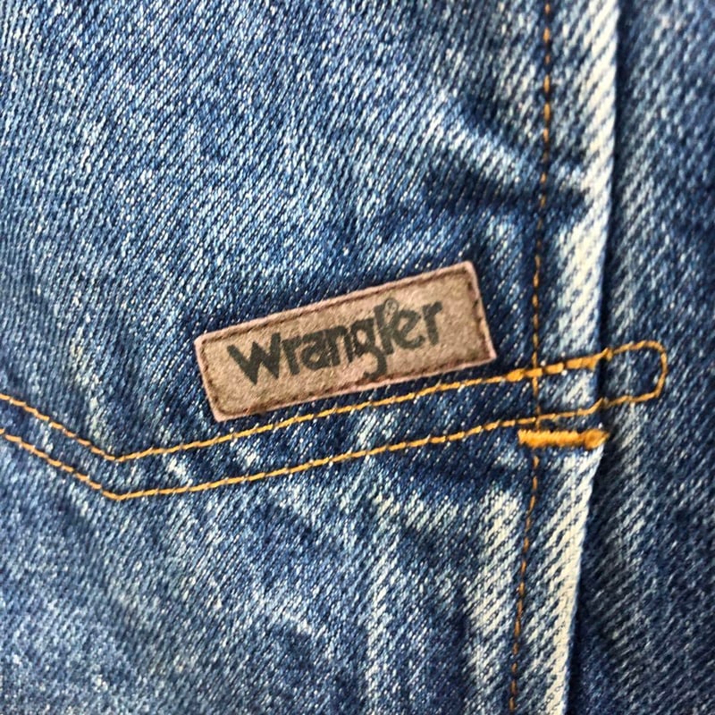 3210 ラングラー　USA製　デニムジャケット　Gジャン　革タグ　ロゴ　青 USA製 Wrangler ラングラー デニムジャケット Gジャン 革タグ