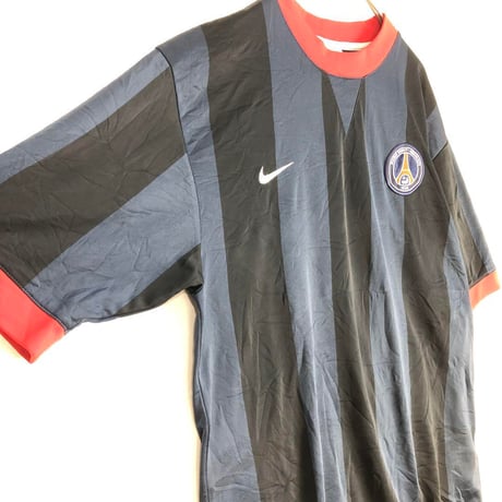 パリサンジェルマン　フランス　00s  ナイキ　トレーニングシャツ　ユニフォーム　サッカー紺