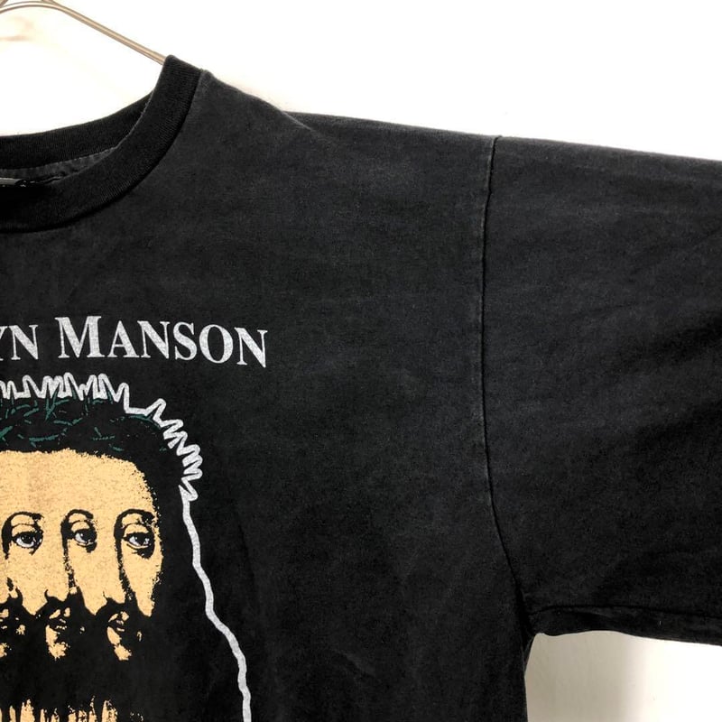 BOOTLEG シングルステッチ マリリンマンソン ロゴ 半袖 Tシャツ 黒