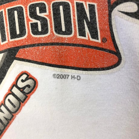 00s ハーレーダビッドソン　ビッグロゴ　半袖　Tシャツ　白