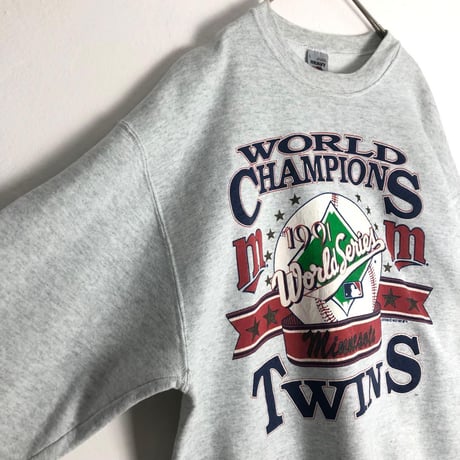 90's　USA製　MLB　ツインズ　スウェット　トレーナー　グレー