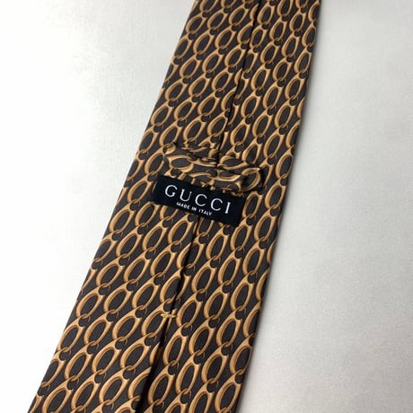 GUCCI グッチ　シルク　ネクタイ　総柄　馬具