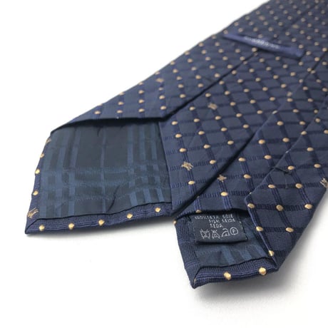 Burberry　バーバリー　ドット　ロゴ　シルク　ネクタイ　紺