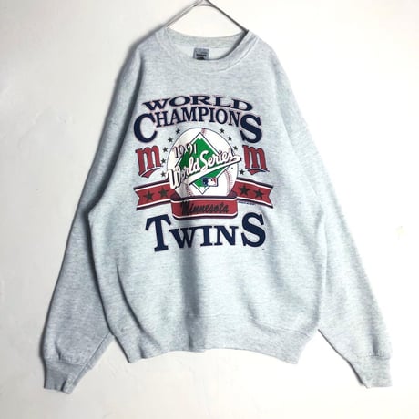 90's　USA製　MLB　ツインズ　スウェット　トレーナー　グレー