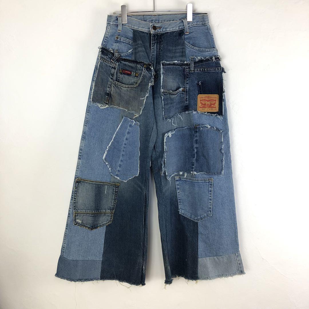 リーバイス リメイク デニム パンツ Gパン 再構築 パッチワーク