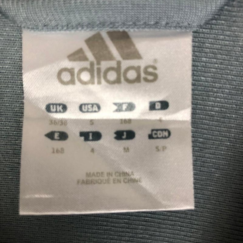 アディダス 刺繍 切替 ライン トラックジャケット ジャージ グレー