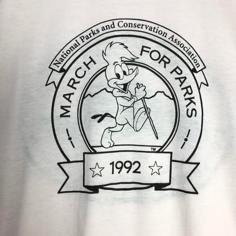 90s　シングルステッチ　クマ　アニマルT　半袖　Tシャツ　白