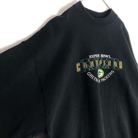 USA製　NFL パッカーズ　刺繍　ロゴ　スウェット　トレーナー　黒