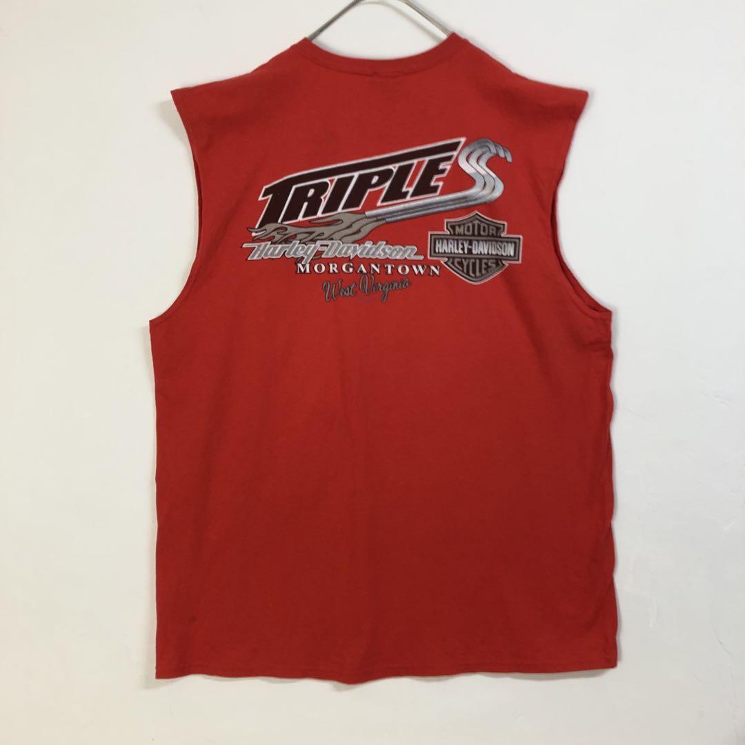 ハーレーダビッドソン USA製 タンクトップ リンチバーグ 胸ポケット 赤 L ハーレーダビッドソン USA製 タンクトップ リンチバーグ 胸ポケット 赤