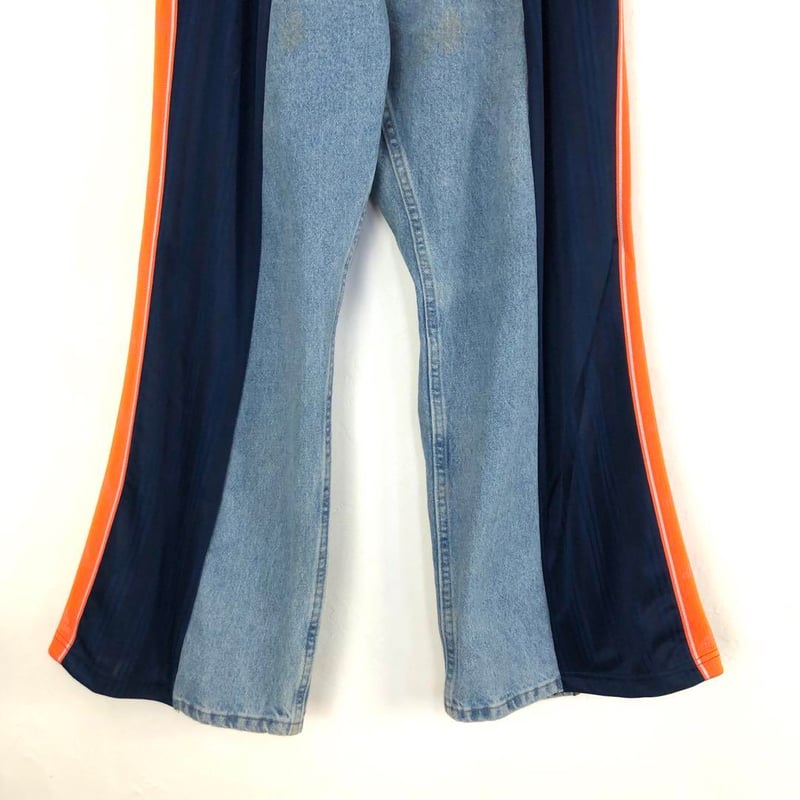 adidasリメイクデニム remake adidas line denim pants | 360