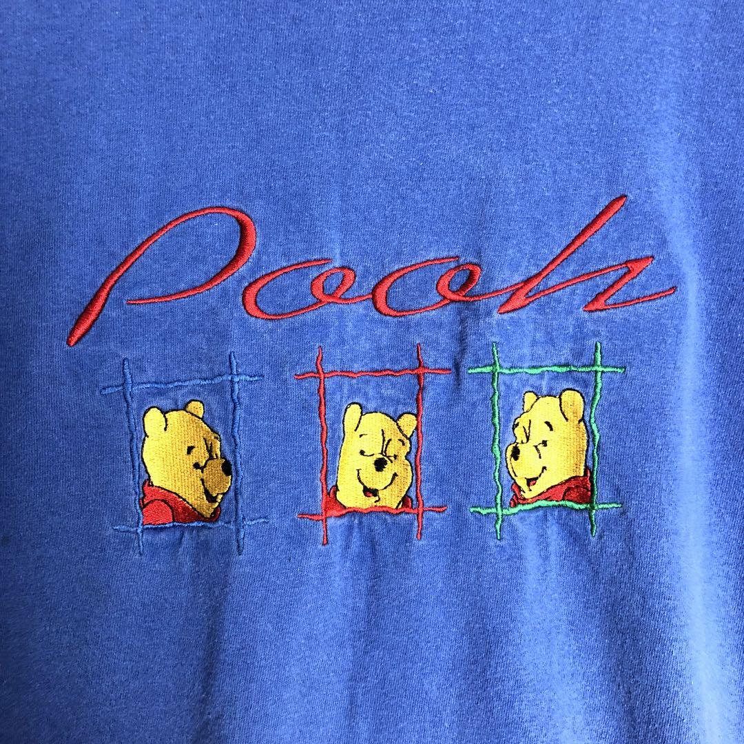 “Disney ディズニー　プーさん　刺繍シャツ 00s Disney ディズニー プーさん 半袖 Tシャツ 刺繍 ロゴ | PEACE TOWN