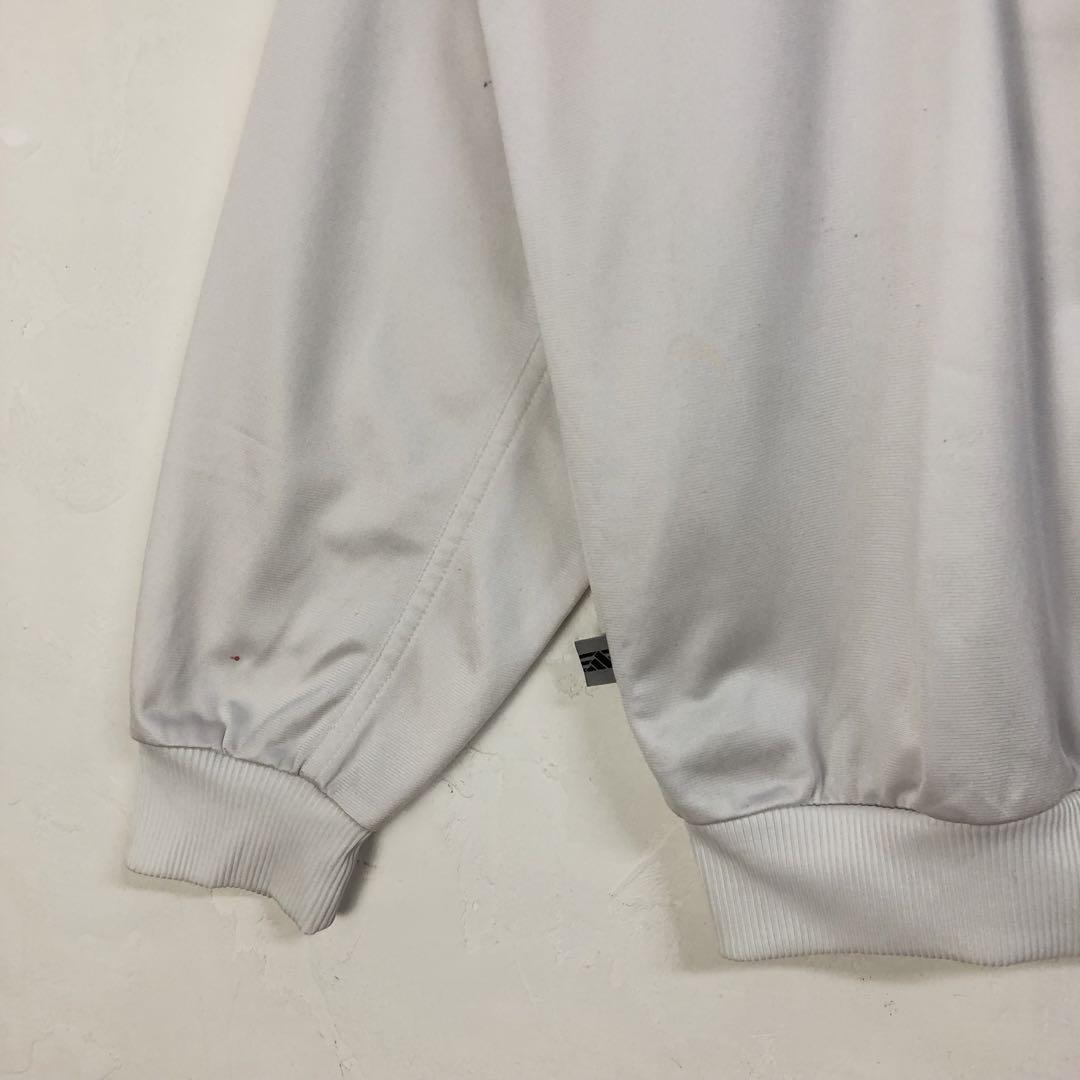 90's adidas アディダス ジャージ トラックジャケット 刺繍 ロゴ 白