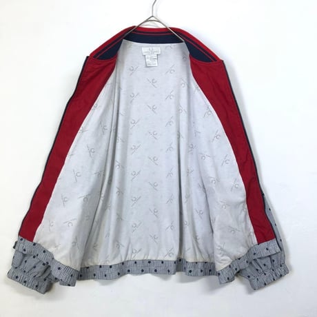 フレッドペリー　トラック　ジャケット　野球　総柄　刺繍　ロゴ　紺