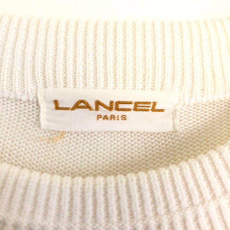 ランセル フランス製 刺繍 ロゴ ニット 半袖 サマーニット 白 | PEACE TOWN