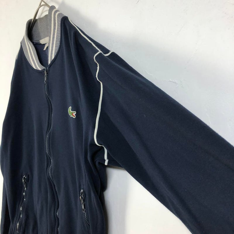 ラコステ フランス製 ジャージ トラックジャケット 刺繍 ロゴ 紺