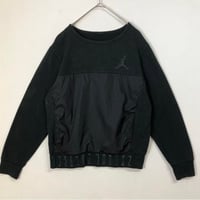 ナイキ　ジョーダン　刺繍　ロゴ　スウェット　トレーナー　切替　黒
