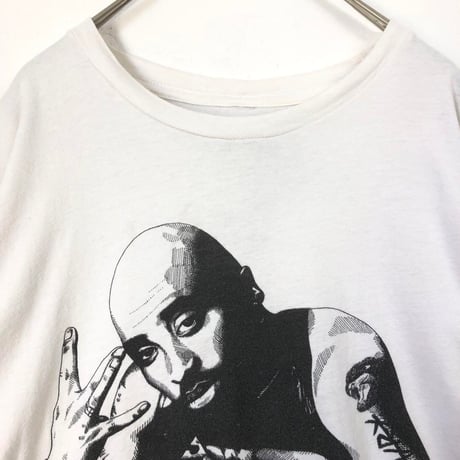 00s Ashbury　ビッグプリント　デザイン　半袖　Tシャツ　白