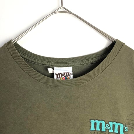 m&m's エムアンドエムズ　NEW YORK  ビッグプリント　Tシャツ　キャラT　カーキ