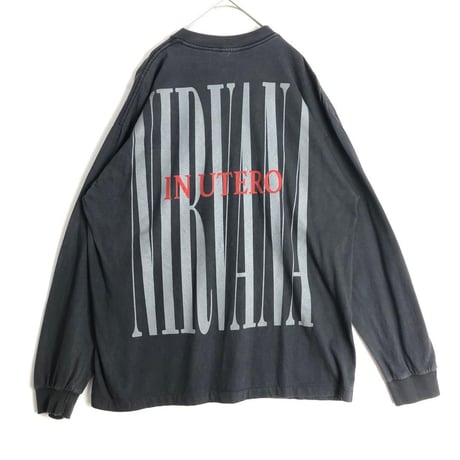 B00TLEG Nirvana ニルヴァーナ　インユーテロ　ビッグプリント　ロンT 黒
