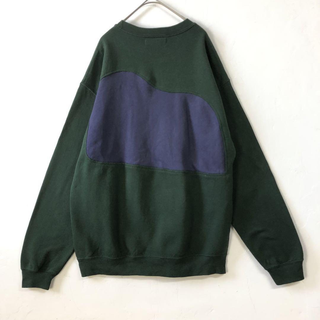 ポロスポーツ リメイク スウェット トレーナー 刺繍 ロゴ 紺 緑