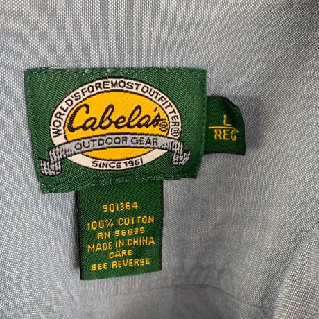 Cabela's カベラス コットン 無地 半袖シャツ ボタンダウン XL