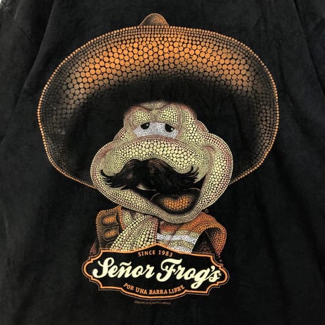 00s セニョールフロッグス　カエル　ビッグロゴ　半袖　Tシャツ　黒