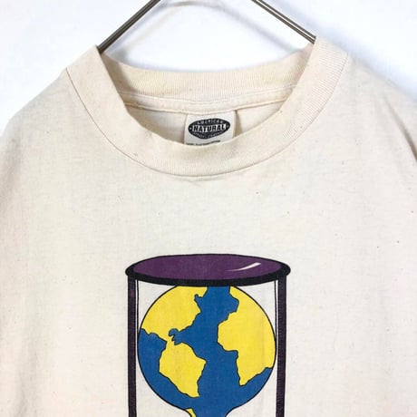 USA製　90s シングルステッチ　地球　砂時計　ビッグロゴ　Tシャツ