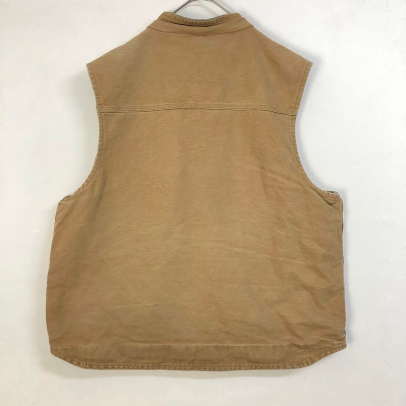 カーハート ダック地 ジャケット ベスト 革タグ ロゴ ブラウン | PEACE