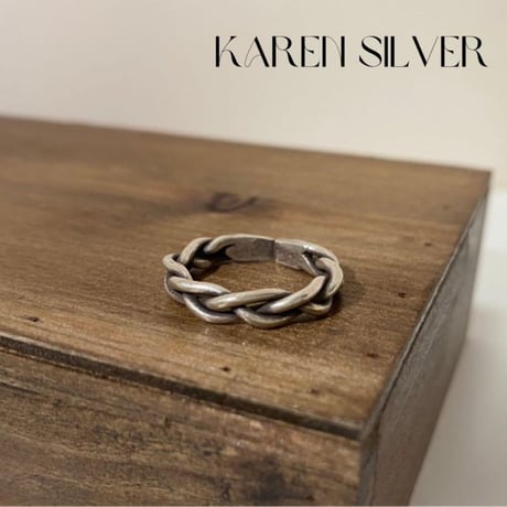 KAREN SILVER カレン　シルバー　民族　ツイスト　ハンドメイド　リング　指輪　15号　925