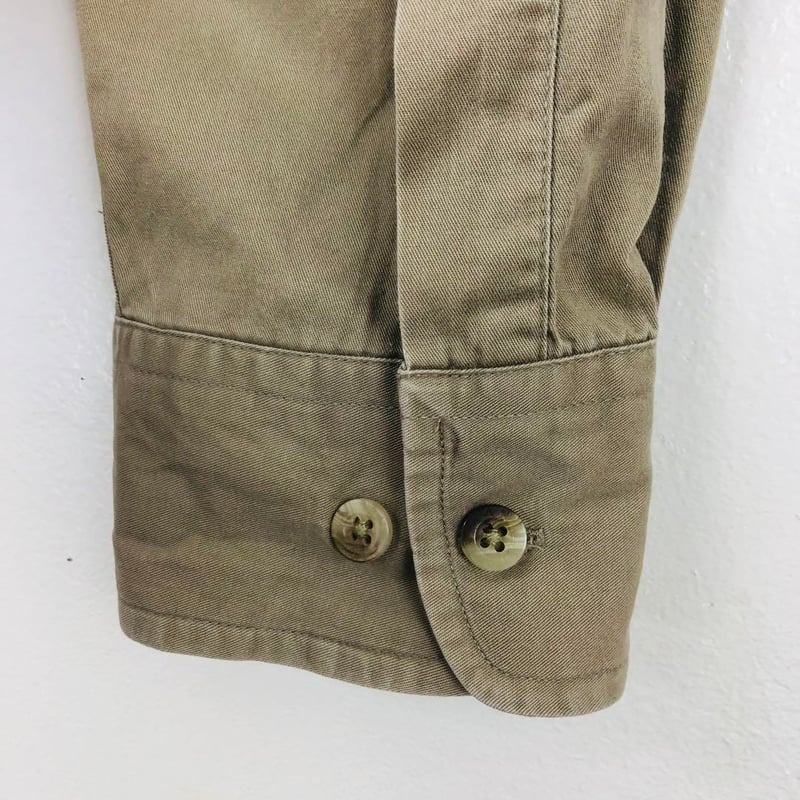 2007 ティンバーランド　ロゴタグ　コットン　長袖　シャツ　ゆるだぼ　ベージュ ティンバーランド ロゴタグ コットン 長袖 シャツ ゆるだぼ