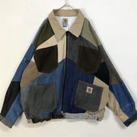 カーハート　リメイク　再構築　ジャケット　ロゴ　切替　パッチワーク
