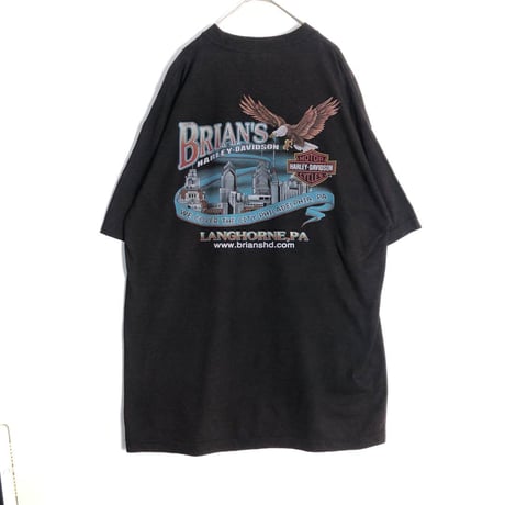 ハーレーダビッドソン　ビッグプリント　半袖　Tシャツ　黒