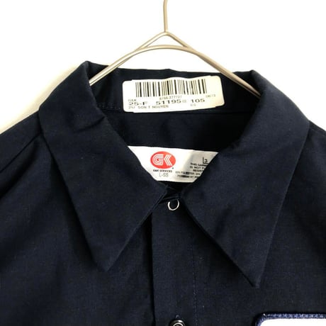 G&K　ワッペン　半袖　シャツ　ネイビー