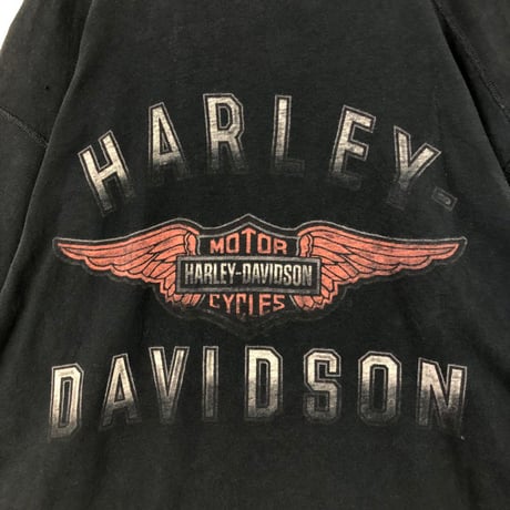 ハーレーダビッドソン　両面　ビッグロゴ　半袖　Tシャツ　黒