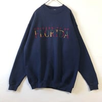 カレッジ　フロリダ　スウェット　トレーナー　刺繍　ロゴ　紺