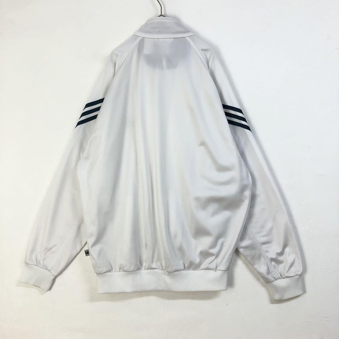 90's adidas アディダス ジャージ トラックジャケット 刺繍 ロゴ 白