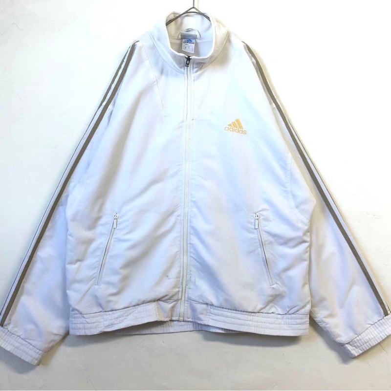 90's アディダス ジャージ トラックジャケット 刺繍 ロゴ 白 | PEACE TOWN