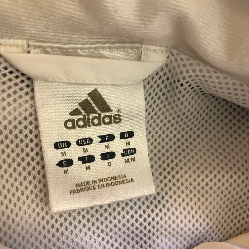 アディダス 刺繍 ロゴ 袖ライン トラック ジャケット ジャージ 白