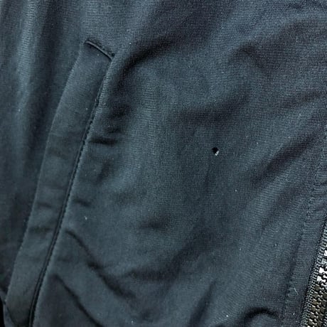 90's adidas アディダス　ロゴ　袖ライン　切替　トラック　ジャケット　ジャージ　黒　赤