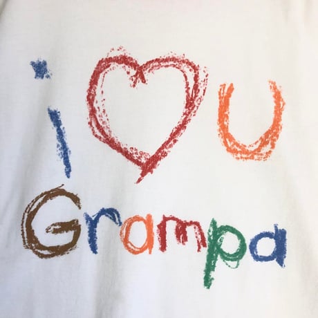 I LOVE U Grampa  ビッグプリント　リンガーT　Tシャツ　半袖