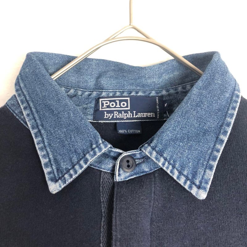 POLO ポロ ラルフローレン デニム襟 長袖 コットン ラガーシャツ