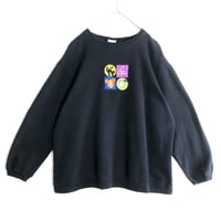 ディズニー　ミッキー　ハロウィン　刺繍　ロゴ　スウェット　黒
