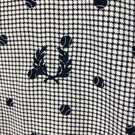 フレッドペリー　トラック　ジャケット　野球　総柄　刺繍　ロゴ　紺